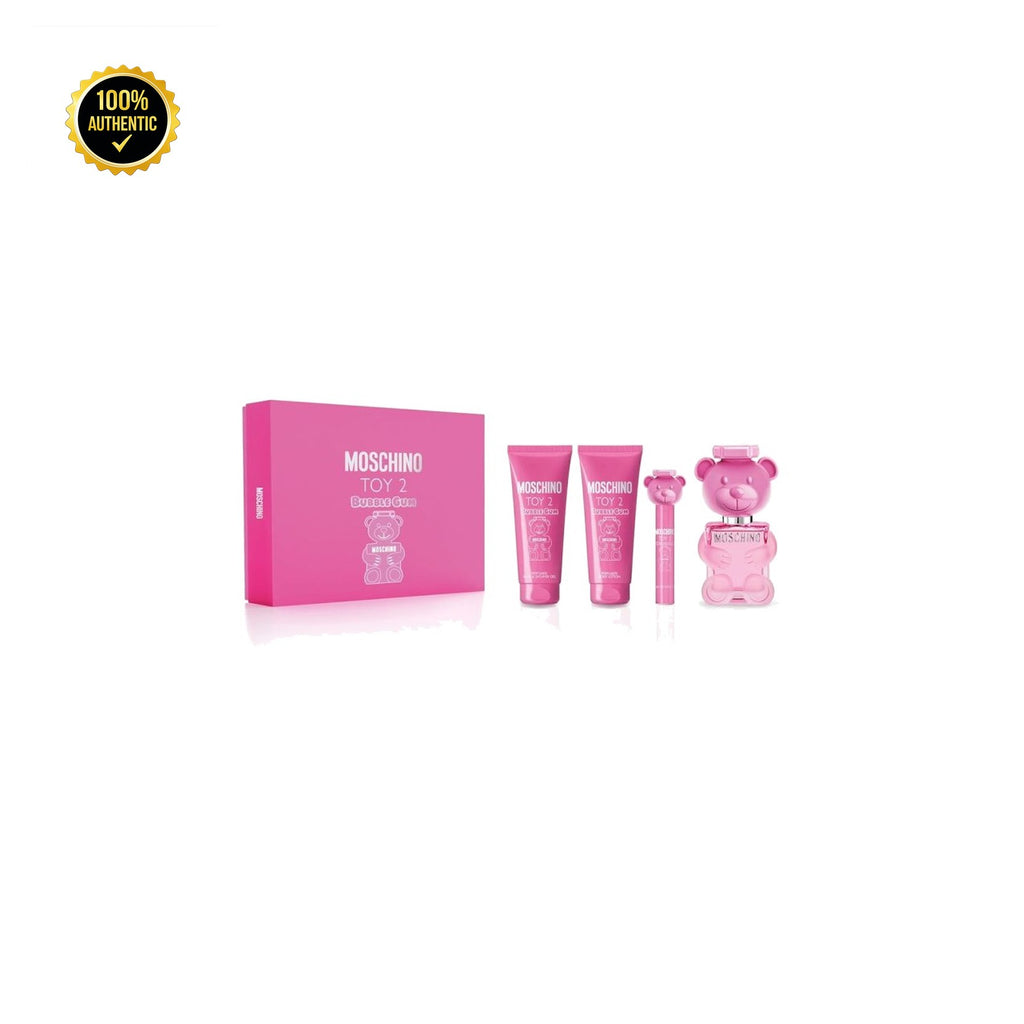 Set W- Moschino Toy 2 Bubblegum 4Pc(3.4oz EDT+3.4Bl+3.4Sg+5Ml Mini)