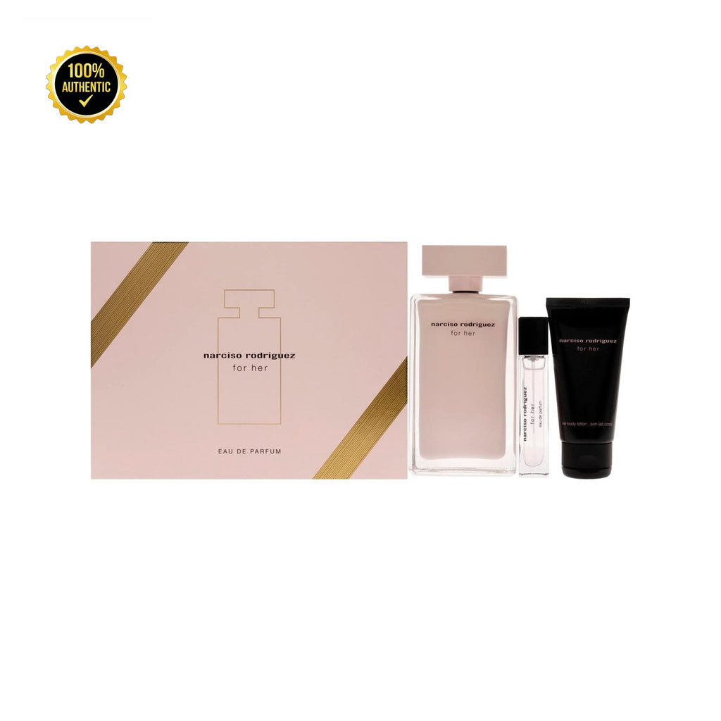 Set W- Narciso Rodriguez 3Pc (3.4oz EDP+1.6 Bl+10Ml)