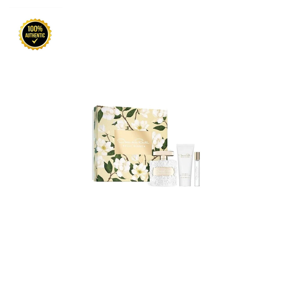Set W- Oscar De La Renta Bella Blanca 3Pc(3.4oz EDP+1.0oz EDP+3.4Bl)