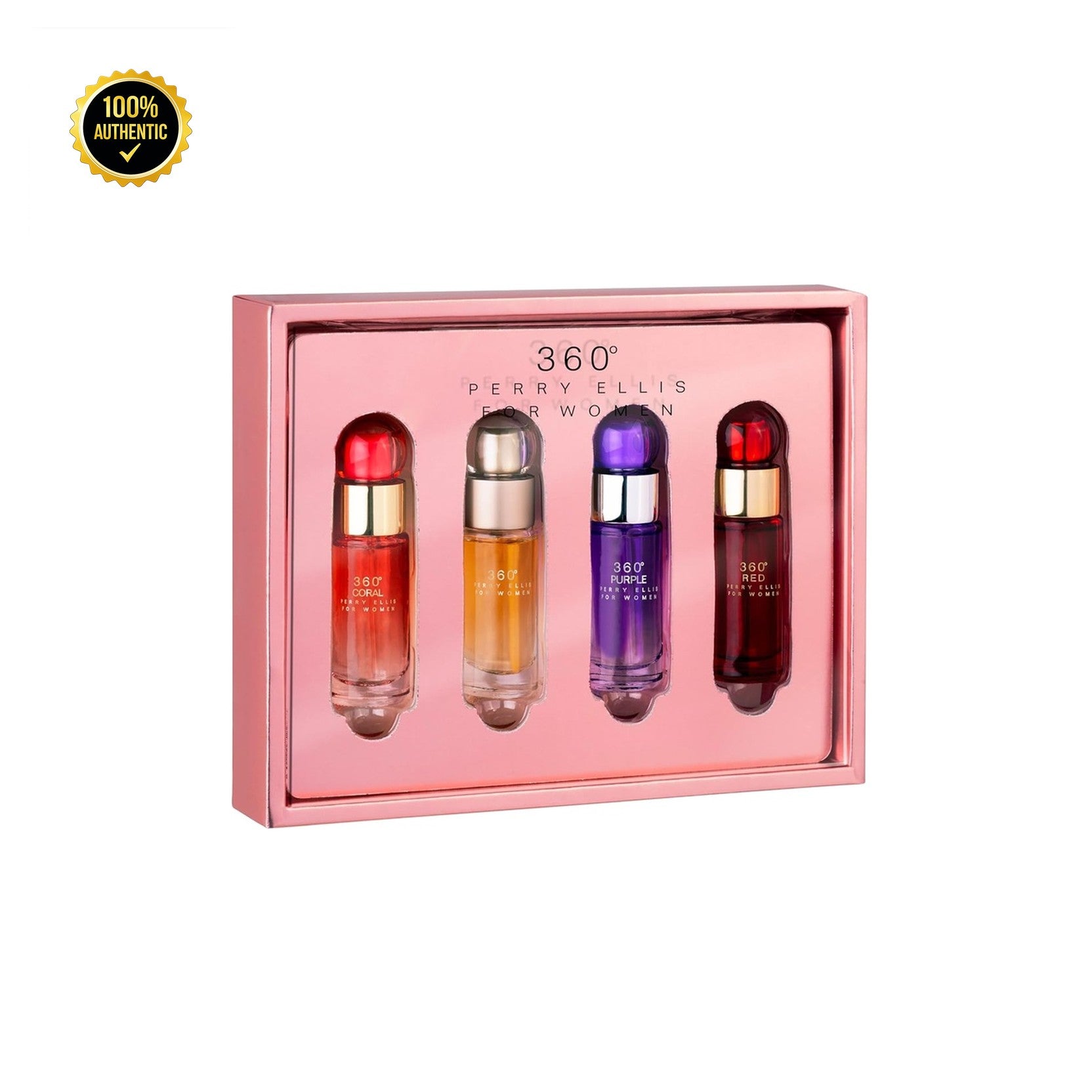 Set W- Perry Ellis 360 Sampler 4 X 0.25 (360 + 360 Coral + 360 Purple + 360 Red)