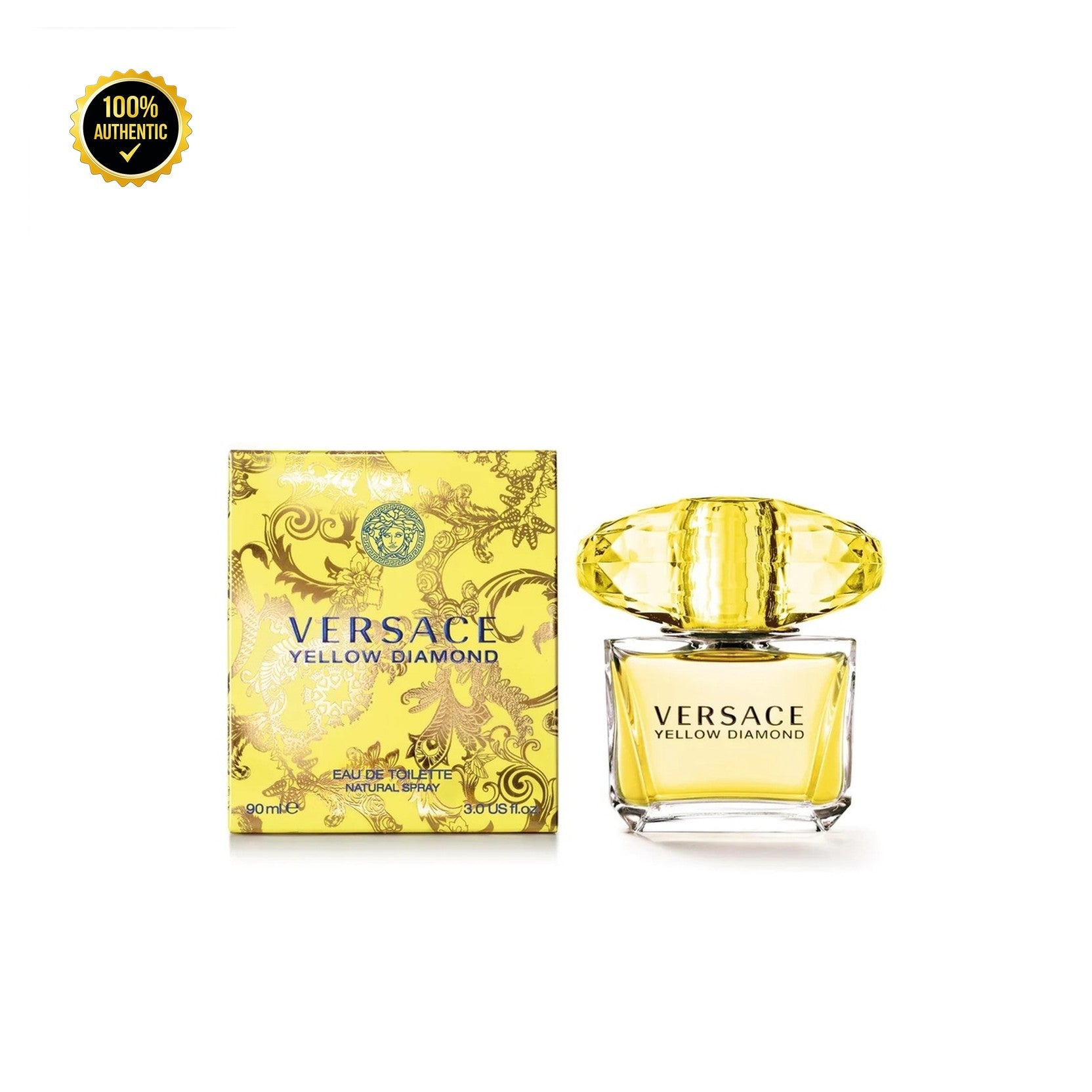 Set W- Versace Yellow Diamond 4Pc(3oz EDT+3.4Sg+3.4Bl+Mini)